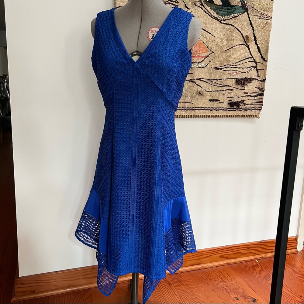 Great condition royal blue Derek Lam 10 Crosby lace dress size 4